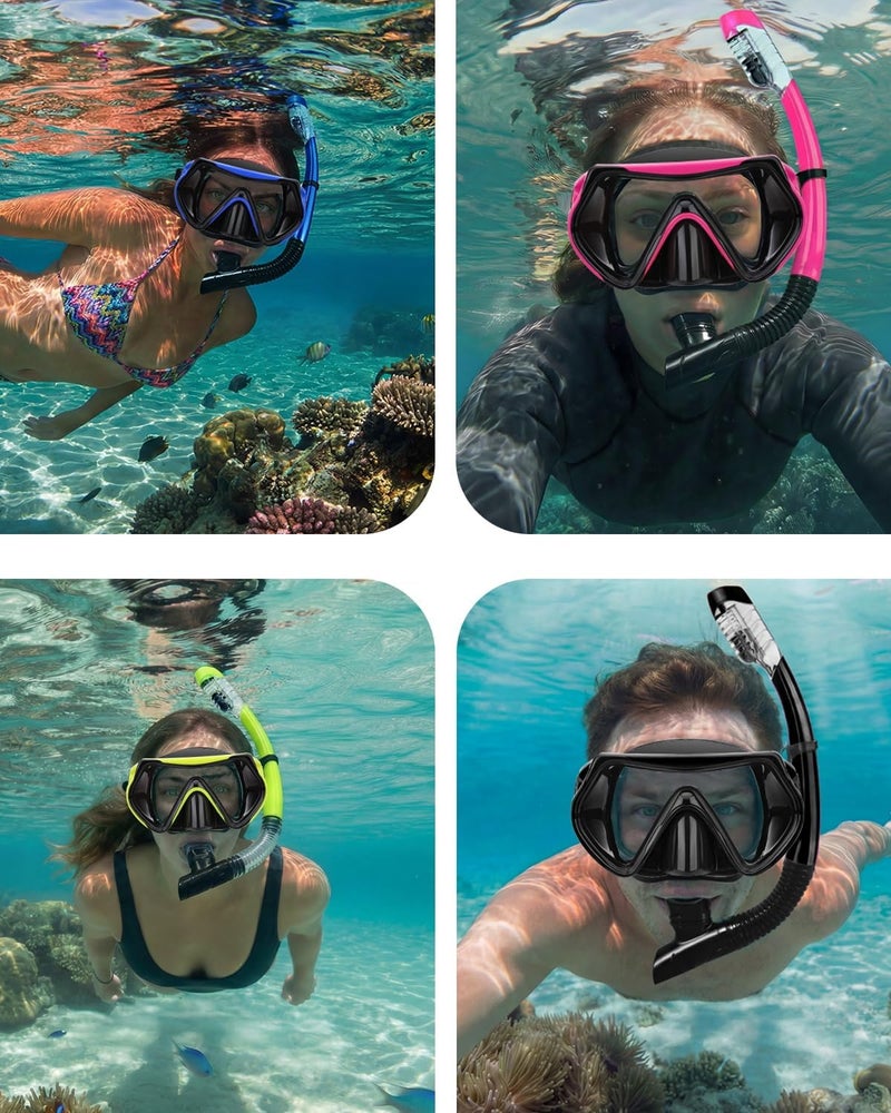 DIPUKI Snorkeling Gear for Adults, Dry Snorkel Mask Set, Scuba Diving Snorkle mask Set Adult, Panoramic Wide View Anti-Fog Dive mask, Swimming Diving Snorkeling Packages - Image 2